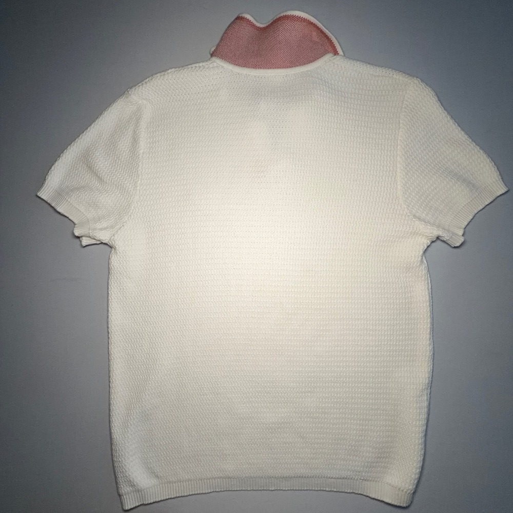 Agua Bendita Polo Shirt Men S White Cotton Knit Miami Hand Made Tulum luxury NWT - Picture 12 of 13